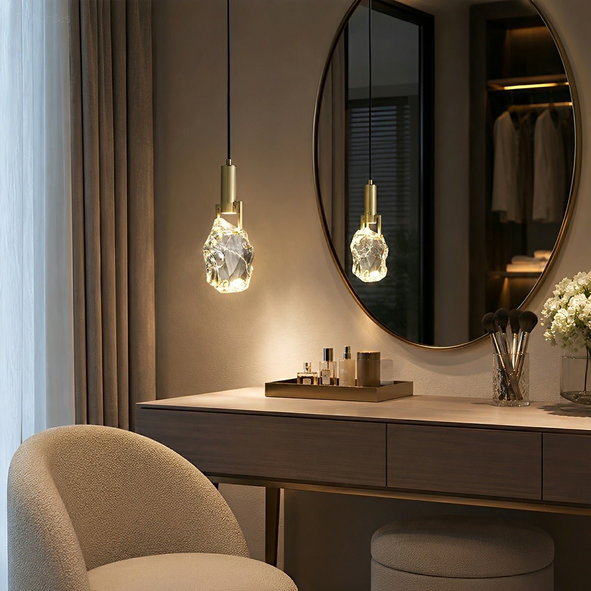 Modern Geometric Crystal Pendant Light