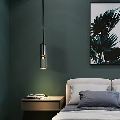 Modern Gray Cylindrical Crystal LED Pendant Light - Flare Shack