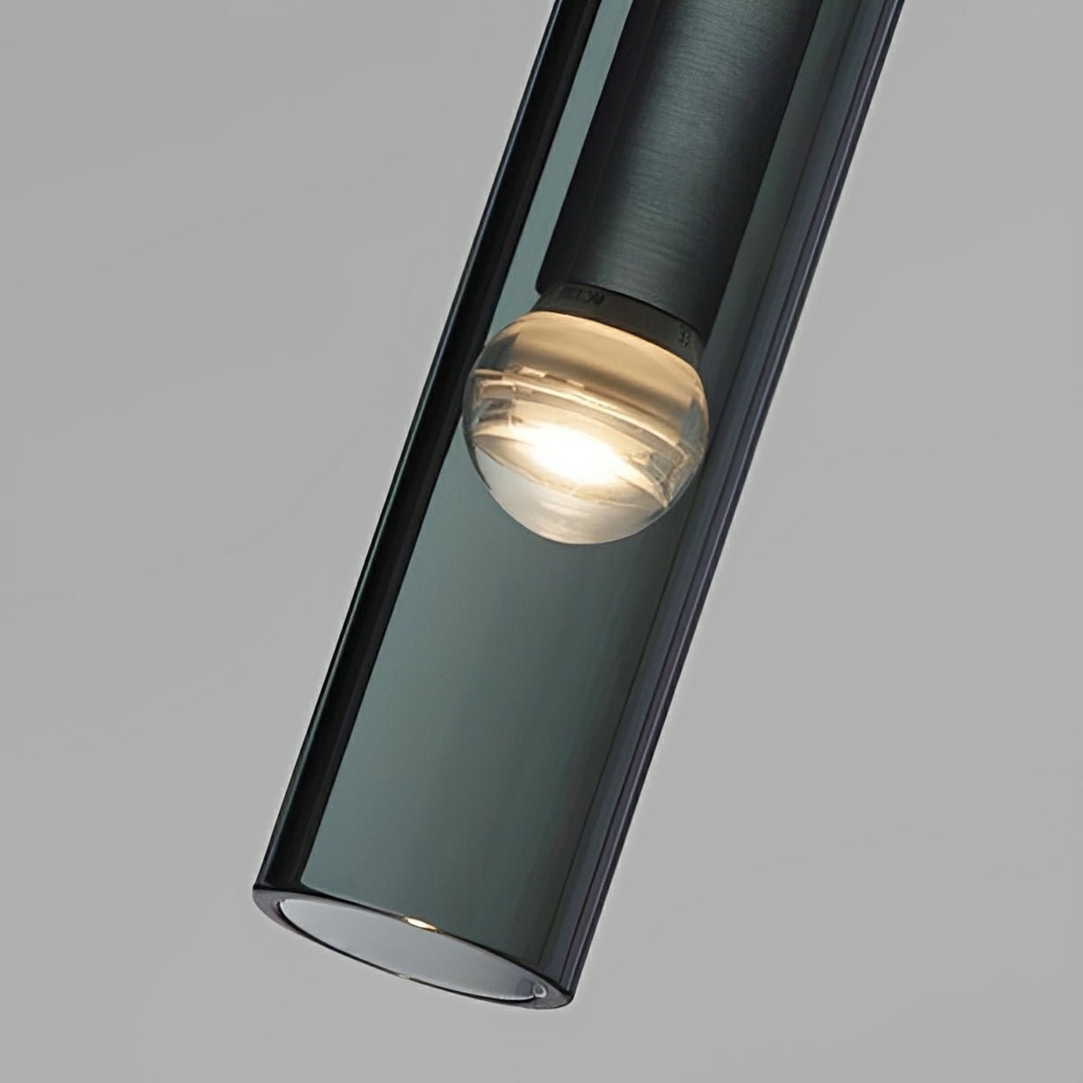 Modern Gray Cylindrical Crystal LED Pendant Light