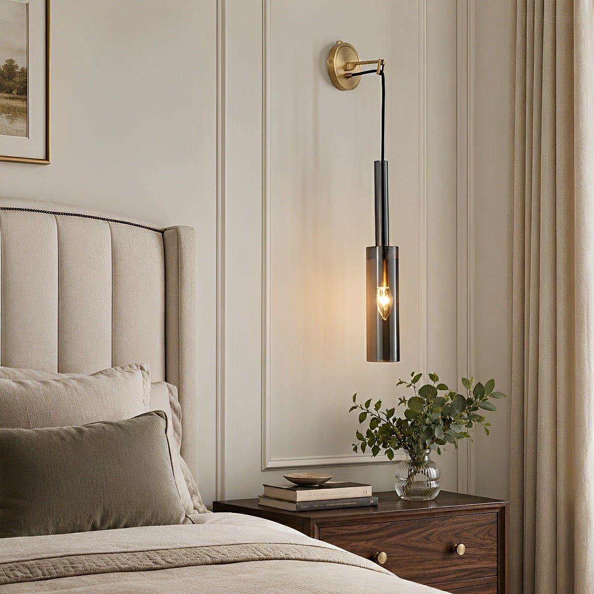 Modern Gray Cylindrical Crystal Wall Sconce - Flare Shack