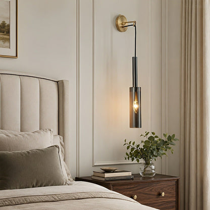 Modern Gray Cylindrical Crystal Wall Sconce - Flare Shack