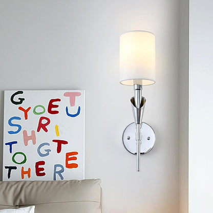 Modern Indoor Wall Sconces with White Fabric Shade