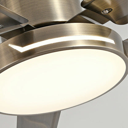 Modern Iron Five-leaf 6-speed Reverse DC Motor Fan Dimming Ceiling Fan Light