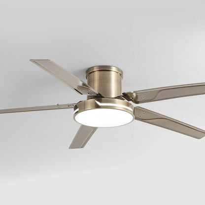 Modern Iron Five-leaf 6-speed Reverse DC Motor Fan Dimming Ceiling Fan Light