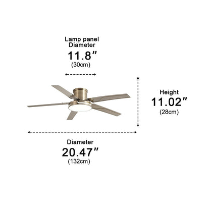 Modern Iron Five-leaf 6-speed Reverse DC Motor Fan Dimming Ceiling Fan Light