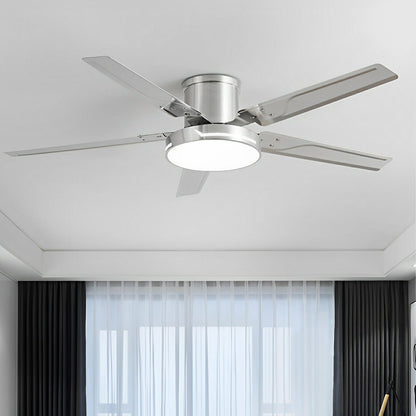 Modern Iron Five-leaf 6-speed Reverse DC Motor Fan Dimming Ceiling Fan Light