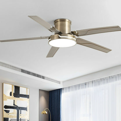Modern Iron Five - leaf 6 - speed Inverter Fan Dimming Ceiling Fan Light - Flare Shack