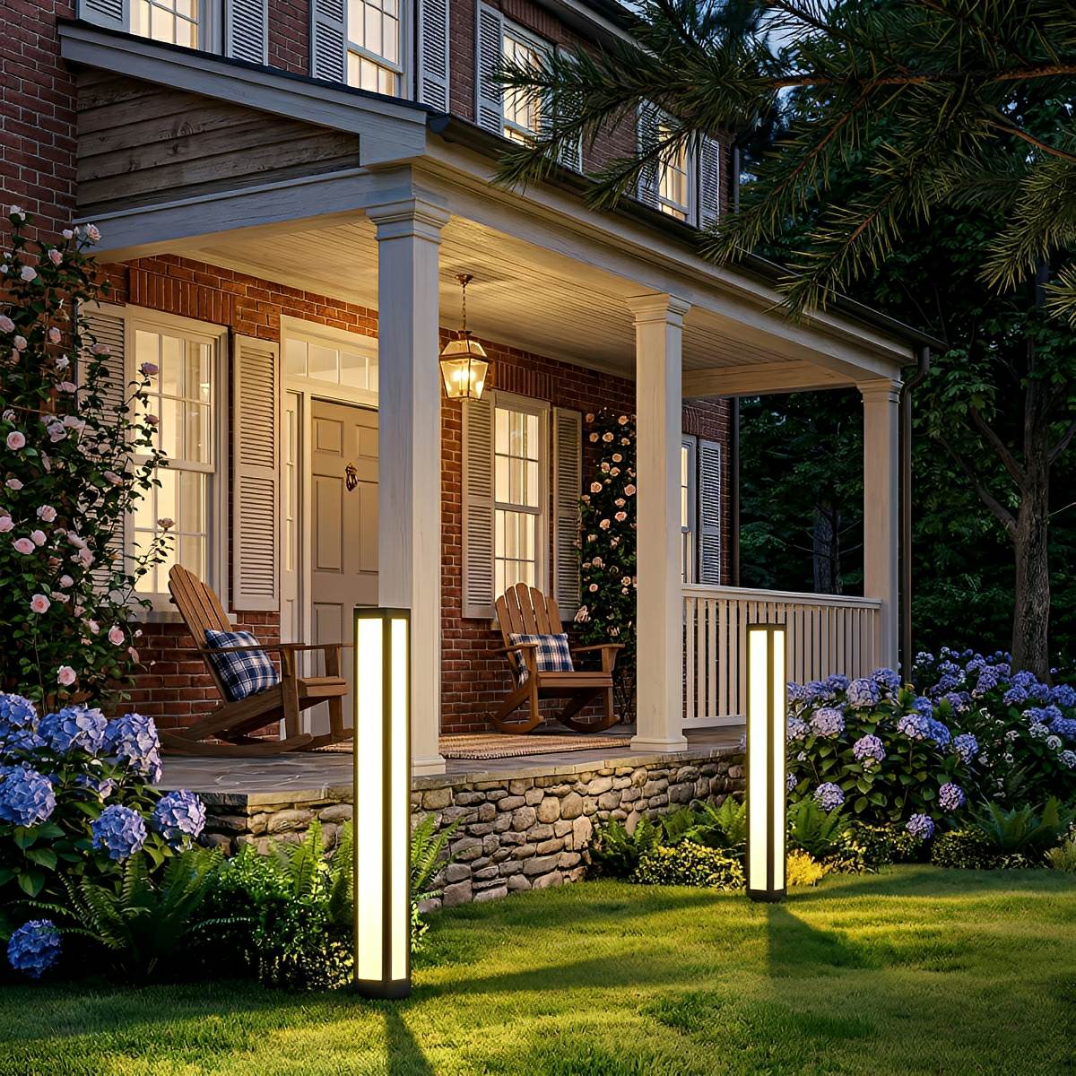 Modern LED Bollard Light – Waterproof Black Outdoor Pathway Light - Flare Shack
