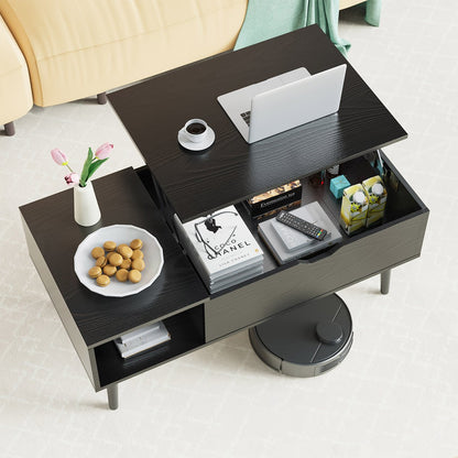 Modern Lift Tabletop Coffee Tables with Storage Shelf and Hidden Compartment - Flare Shack
