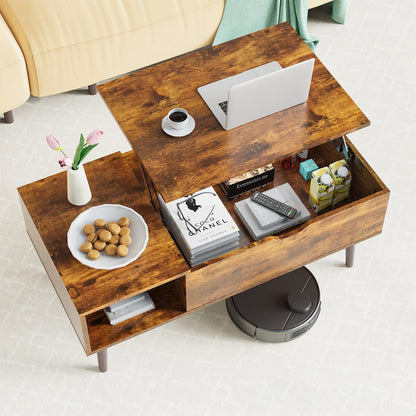 Modern Lift Tabletop Coffee Tables with Storage Shelf and Hidden Compartment - Flare Shack