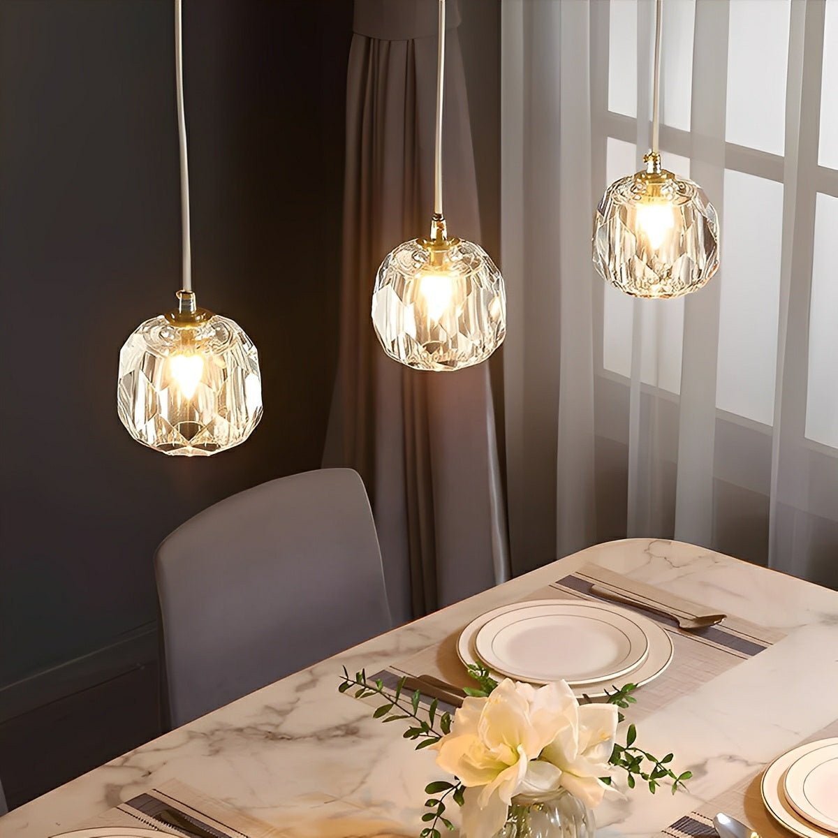 Modern Luxury Brass Crystal Pendant Lights - Flare Shack