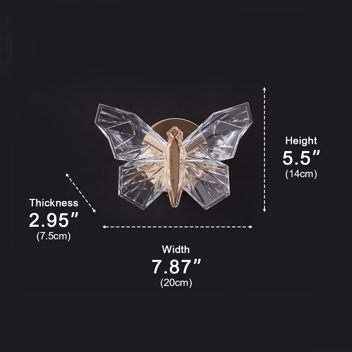 Modern Luxury Crystal Butterfly LED Indoor Wall Sconces