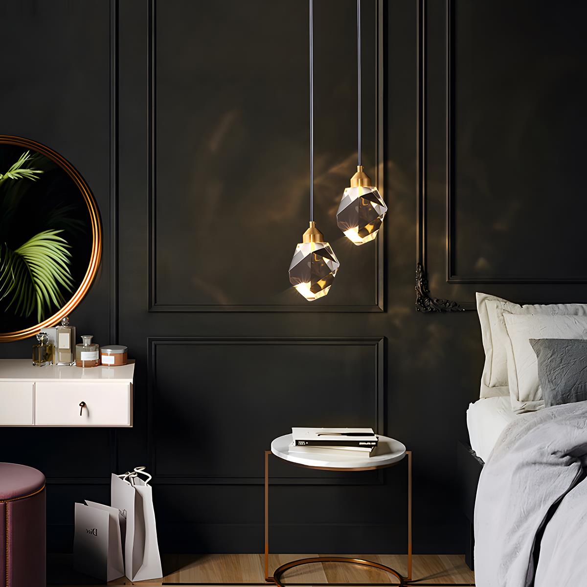 Modern Luxury Dimmable Brass Crystal Pendant Lights - Flare Shack