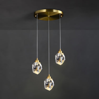 Dimmable Modern Luxury Brass Crystal Pendant Lights
