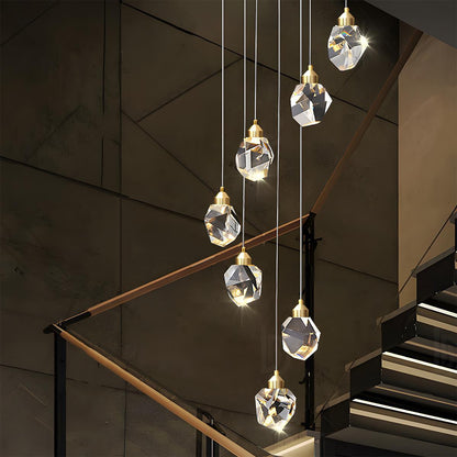 Dimmable Modern Luxury Brass Crystal Pendant Lights