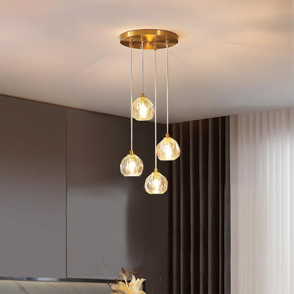 Modern Luxury Dimmable Brass Crystal Pendant Lights - Flare Shack