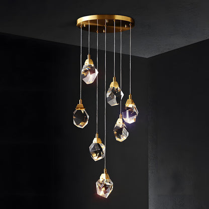 Dimmable Modern Luxury Brass Crystal Pendant Lights