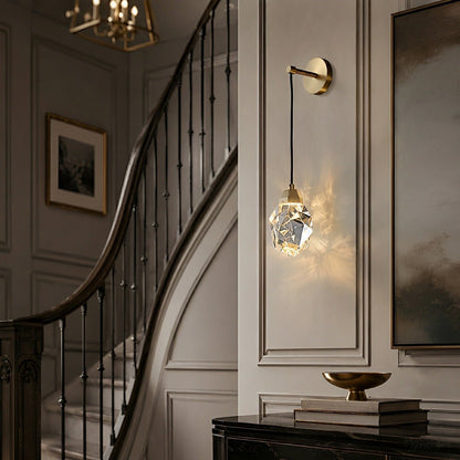 Modern Luxury Faceted Crystal Wall Sconce