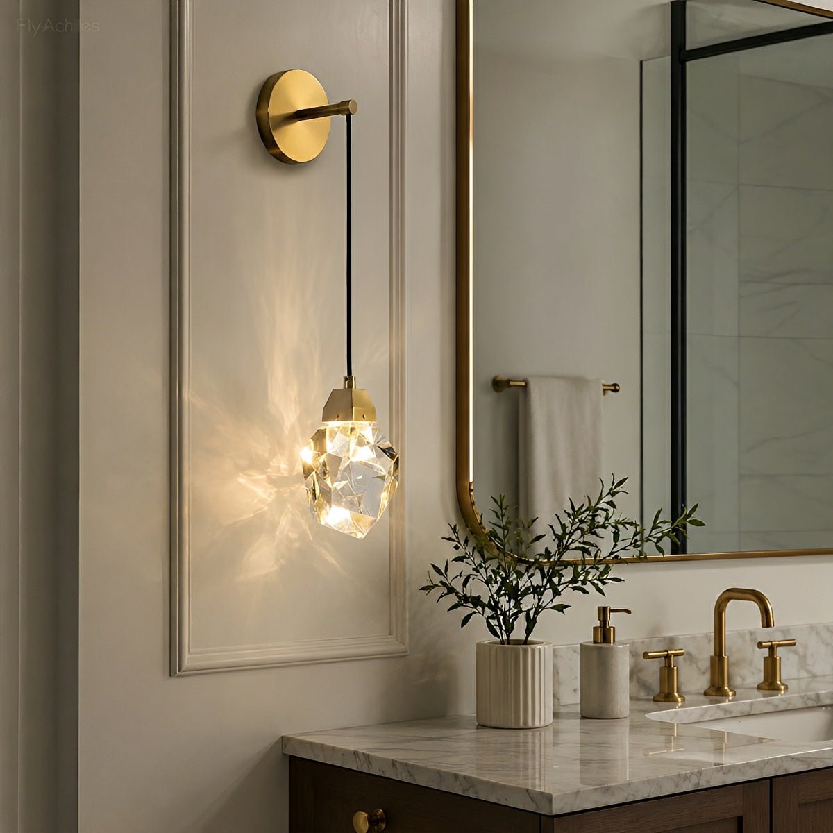 Modern Luxury Faceted Crystal Wall Sconce - Flare Shack