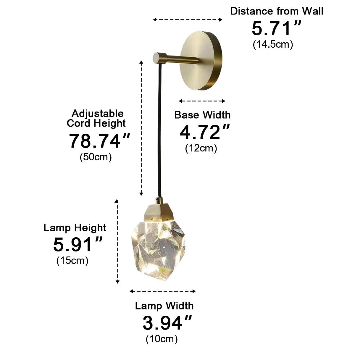 Modern Luxury Faceted Crystal Wall Sconce