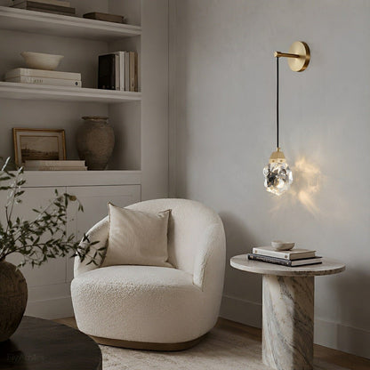 Modern Luxury Faceted Crystal Wall Sconce