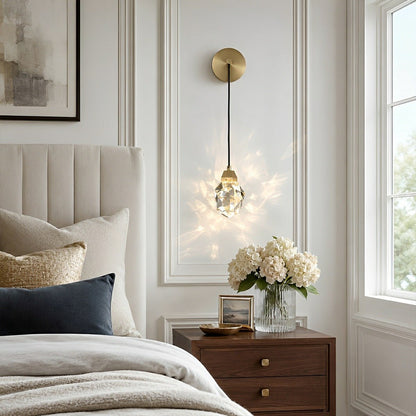 Modern Luxury Faceted Crystal Wall Sconce