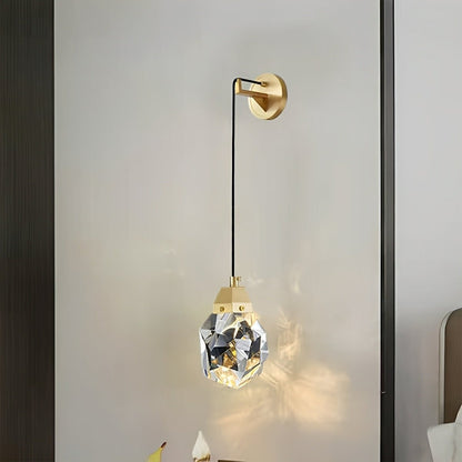 Modern Luxury Faceted Crystal Wall Sconce