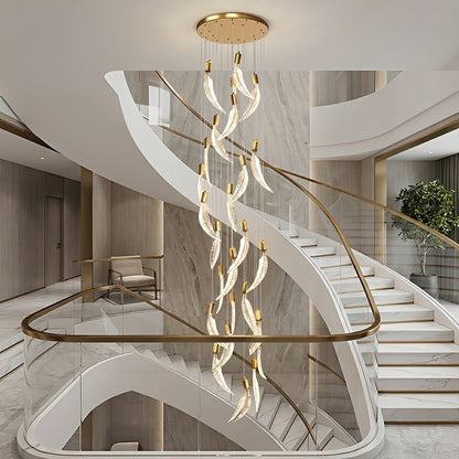 Modern Luxury Feather Spiral LED Chandelier - Flare Shack
