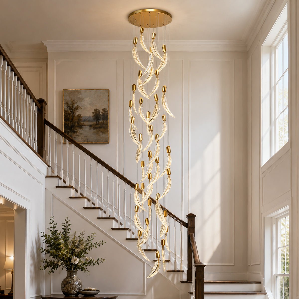 Modern Luxury Feather Spiral LED Chandelier - Flare Shack