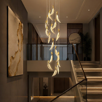 Modern Luxury Feather Spiral LED Chandelier - Flare Shack