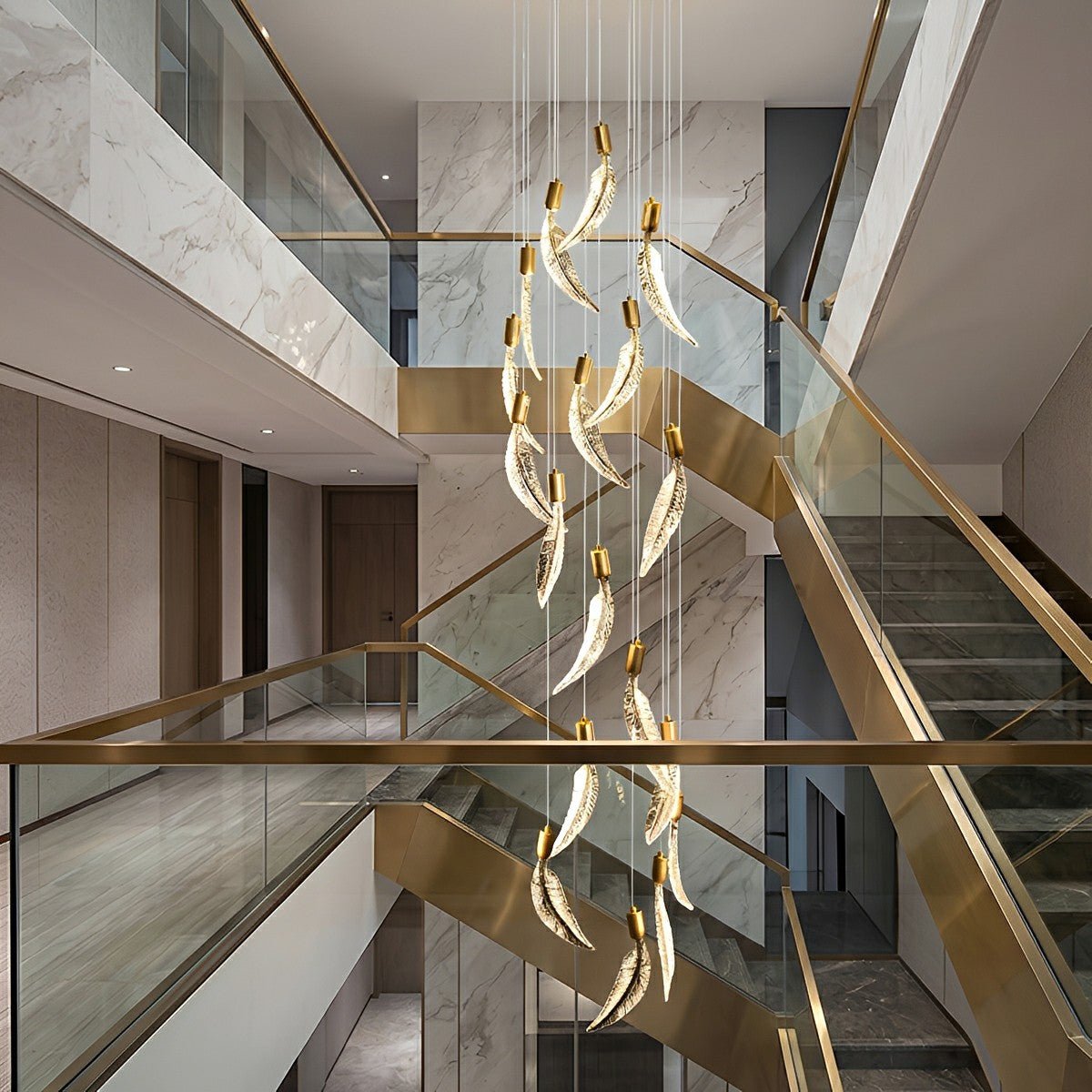 Modern Luxury Feather Spiral LED Chandelier - Flare Shack