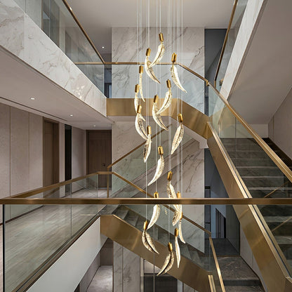 Modern Luxury Feather Spiral LED Chandelier - Flare Shack