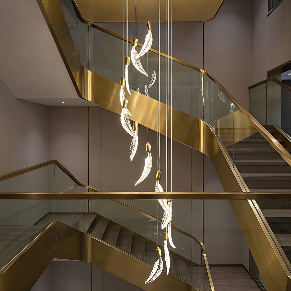 Modern Luxury Feather Spiral LED Chandelier - Flare Shack