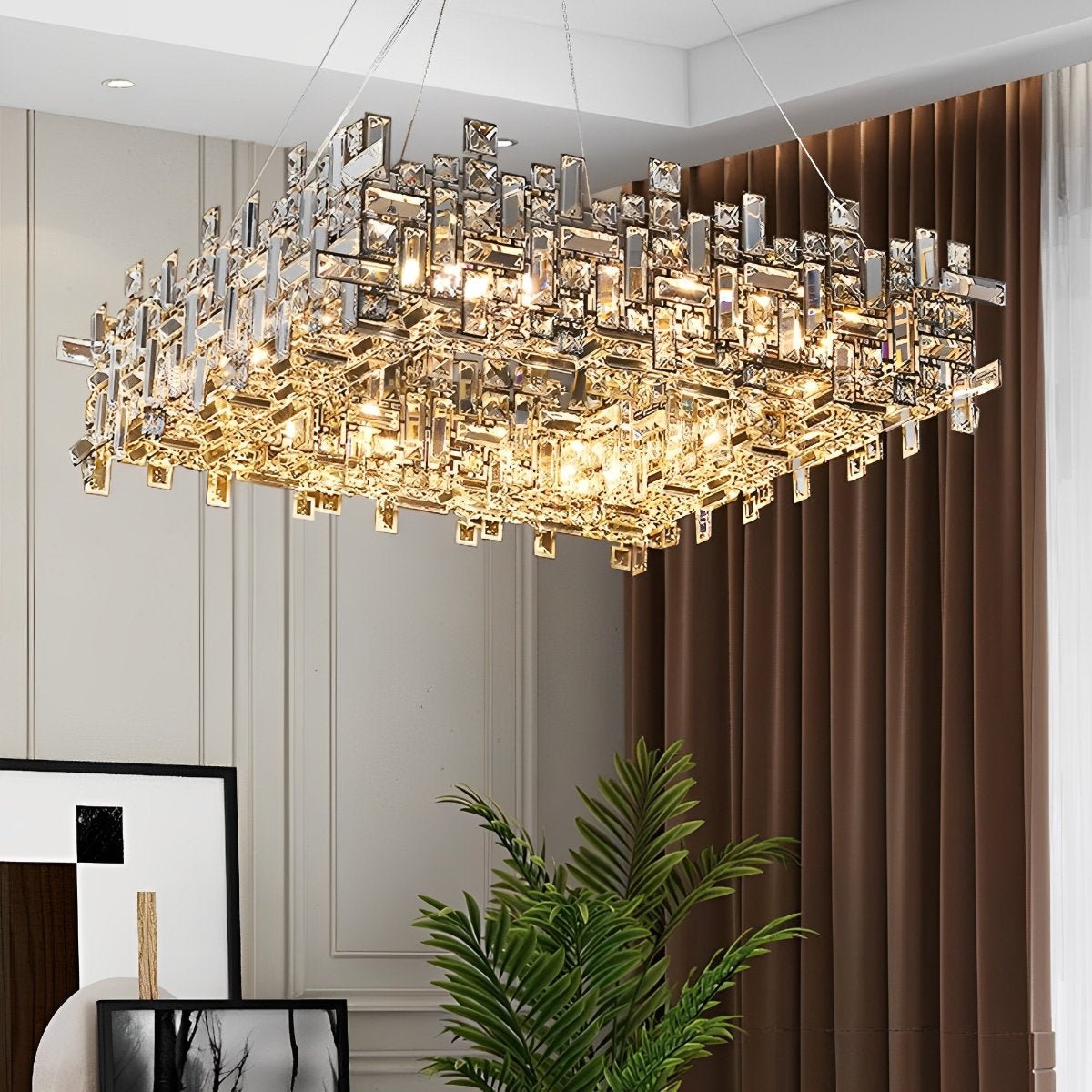 Modern Luxury Geometric Shining Crystal Chandelier Lighting - Flare Shack