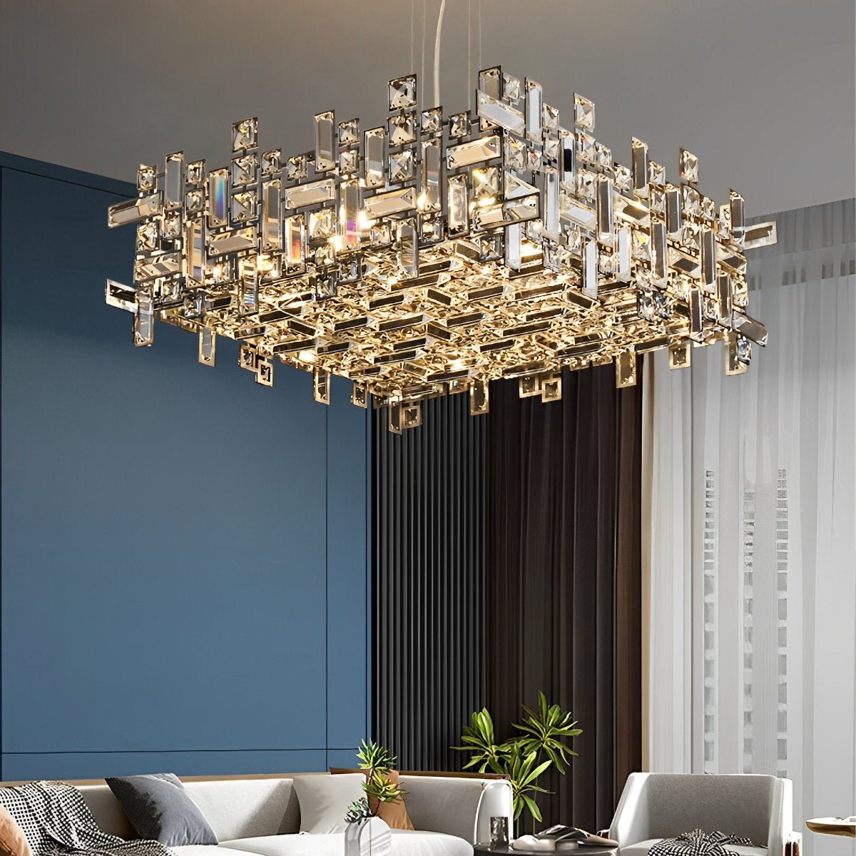 Modern Luxury Geometric Shining Crystal Chandelier Lighting - Flare Shack