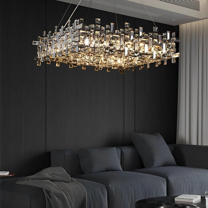 Modern Luxury Geometric Shining Crystal Chandelier Lighting - Flare Shack