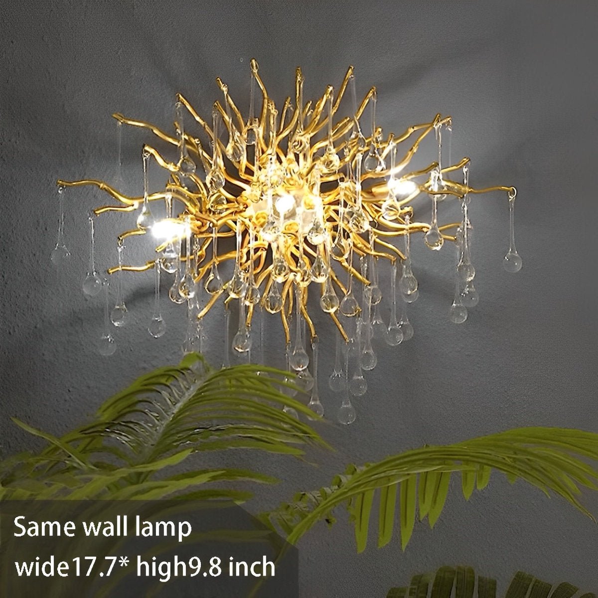 Modern Luxury Gold Tree Branch Teardrop Waterfall Chandelier Lights - Flare Shack