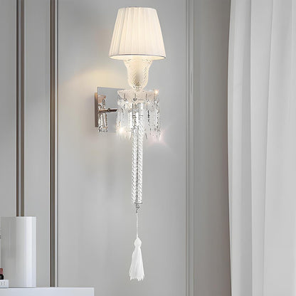 Modern Luxury Indoor Wall Sconces with White Fabric Shade - Flare Shack