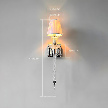 Modern Luxury Dimmable Wall Sconces with White Fabric Shade