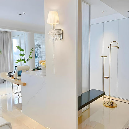 Modern Luxury Indoor Wall Sconces with White Fabric Shade - Flare Shack