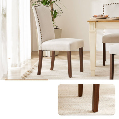 Modern Luxury Soft Fabric Rivet Armless Dining Chairs