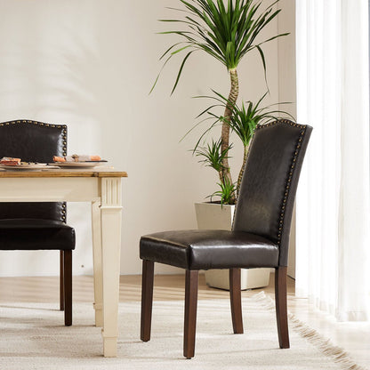 Modern Luxury Soft Fabric Rivet Armless Dining Chairs - Flare Shack