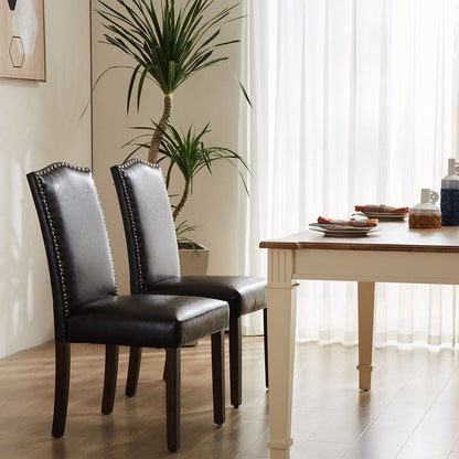 Modern Luxury Soft Fabric Rivet Armless Dining Chairs