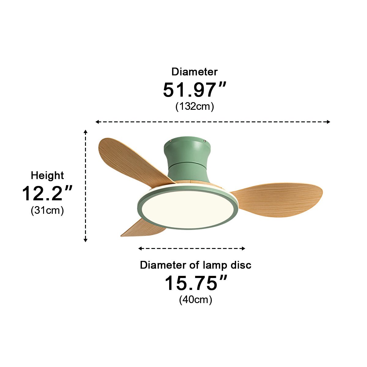 Modern Minimalist 15.7'' Lampshade DC Motor 6-Speed Reverse Ceiling Fan Light