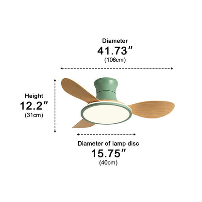 Modern Minimalist 15.7'' Lampshade DC Motor 6-Speed Reverse Ceiling Fan Light