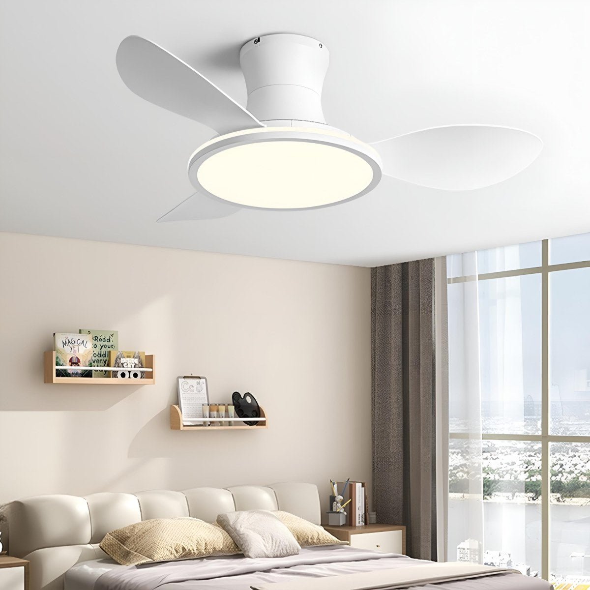 Modern Minimalist 15.7'' Lampshade 6 - Speed Reverse Ceiling Fan Light - Flare Shack