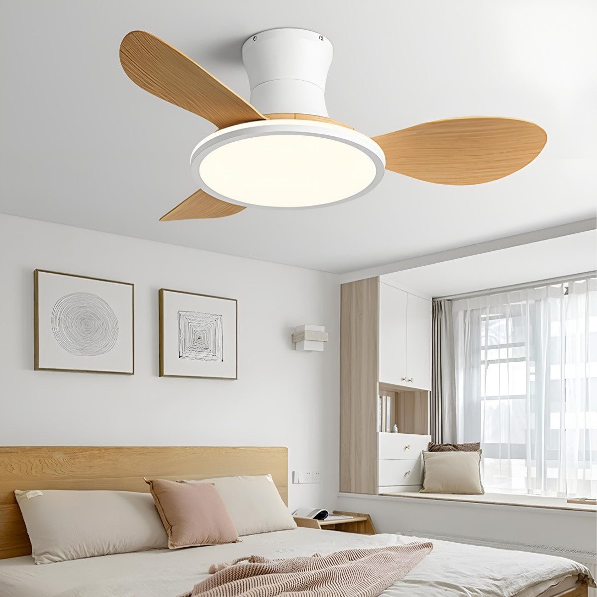 Modern Minimalist 15.7'' Lampshade 6 - Speed Reverse Ceiling Fan Light - Flare Shack