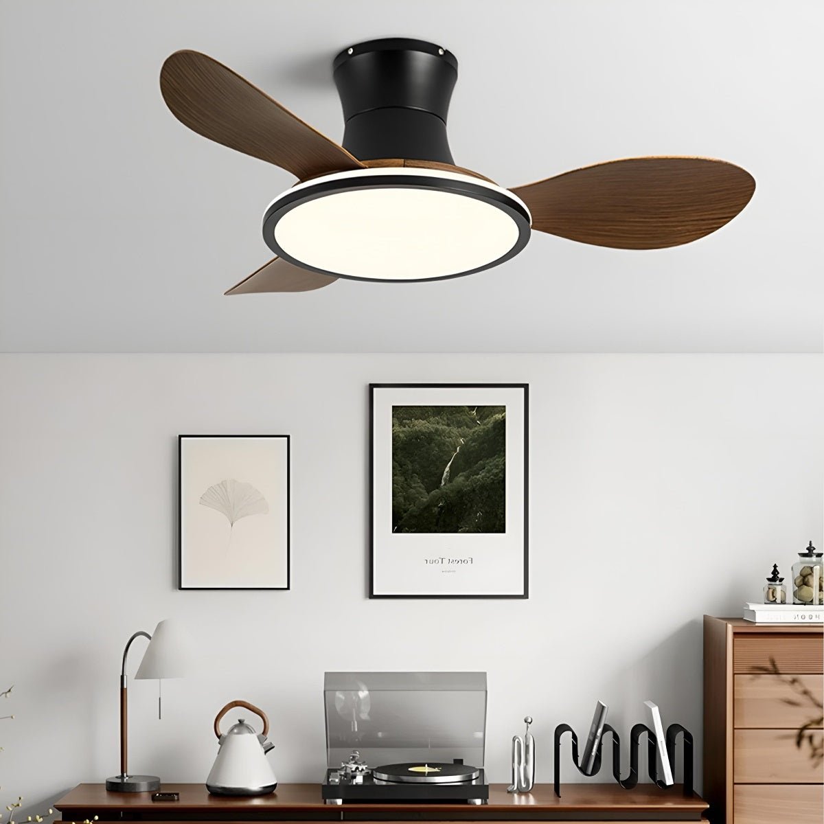 Modern Minimalist 15.7'' Lampshade 6 - Speed Reverse Ceiling Fan Light - Flare Shack