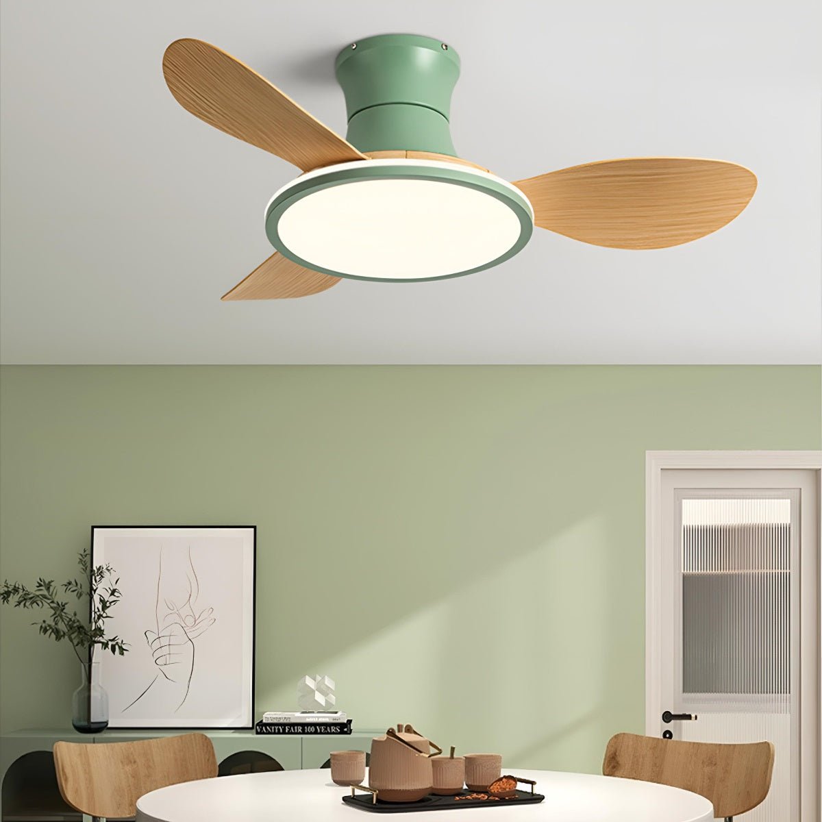 Modern Minimalist 15.7'' Lampshade 6 - Speed Reverse Ceiling Fan Light - Flare Shack