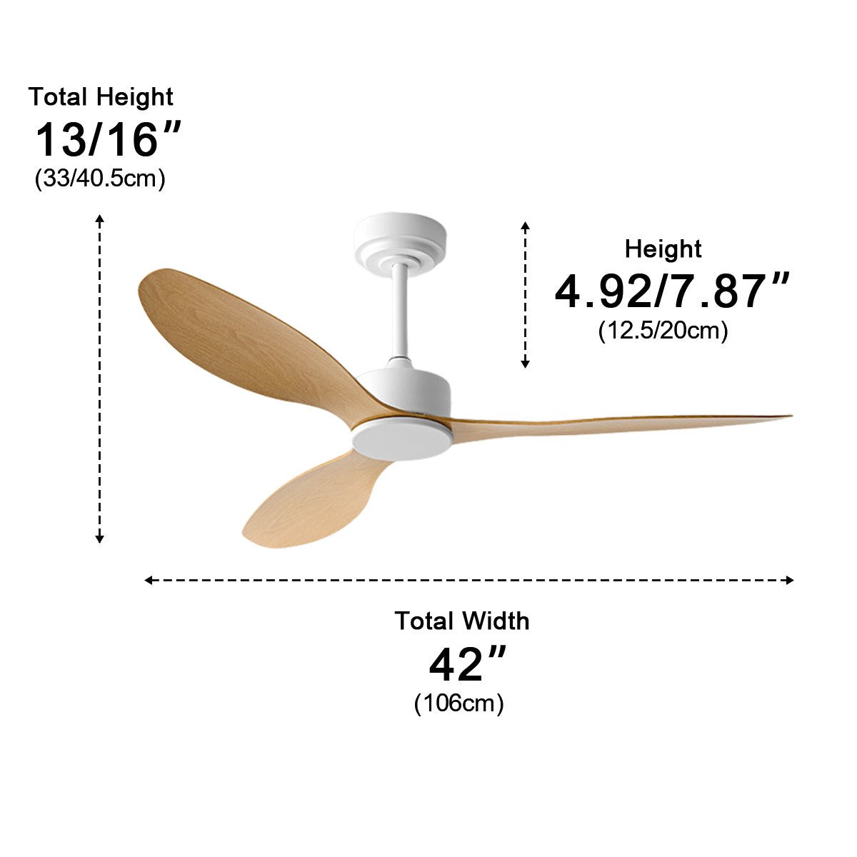 Modern Minimalist 3-Blades DC Motor Reverse Ceiling Fan
